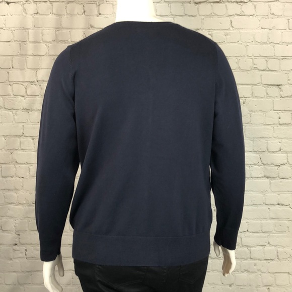 Charter Club Navy Button Down Cardigan Plus Sz 0X - Picture 3 of 5